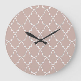 Relógio Grande Beige Marroquino Lattice Pattern  