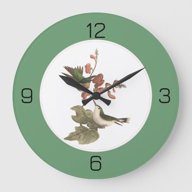 Relógio Grande Beija-flor-de-garganta-rubi, aniversário ou outro  (Frente)