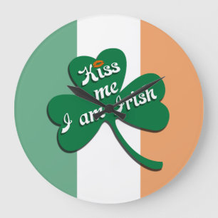 Relógio Grande Beija-me Eu sou Irlandês