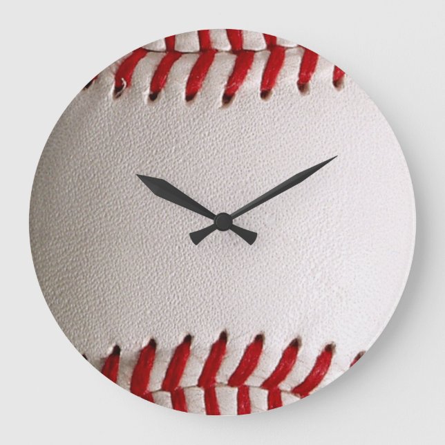 Relógio Grande Beisebol Clássico e Costura Vermelha de Softbol (Frente)