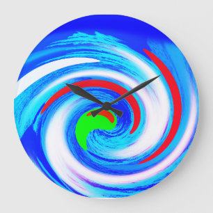 Relógio Grande Bela arte azul abstrato