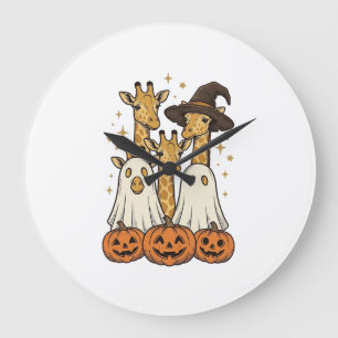 Relógio Grande Bela Camisa de Halloween Girafa Fantasma Abóbora D
