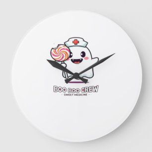 Relógio Grande Bela Enfermeira Fantasma Equipe Boo Boo Halloween