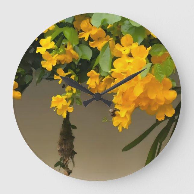 Relógio Grande Beleza Flor de Ouro (Frente)