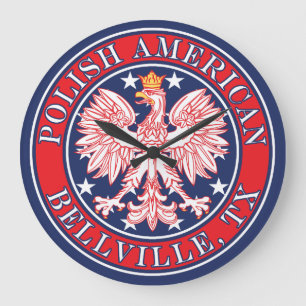 Relógio Grande Bellville Texas polonês American Eagle