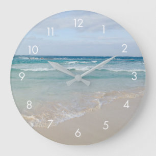 Relógio Grande Belo Serene Tropical Beach e Ocean Clock
