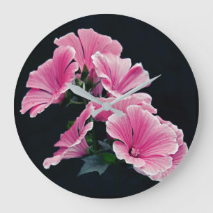 Relógio Grande Belos Rosas Rosa-Rosa-Rosa-Cor-de-Flor