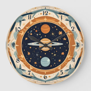 Relógio Grande Berçário Estelar Vintage, Espaço, Cosmos, Universo