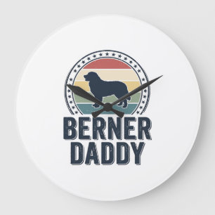 Relógio Grande Berner Daddy Vintage Cachorro Pai Vector Camisa De