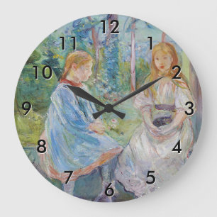 Relógio Grande Berthe Morisot - Jovens Meninas à Janela