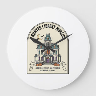 Relógio Grande Biblioteca Assombrada Salem Fantasma Vintage Hallo