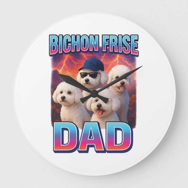 Relógio Grande Bichon Frise (Frente)
