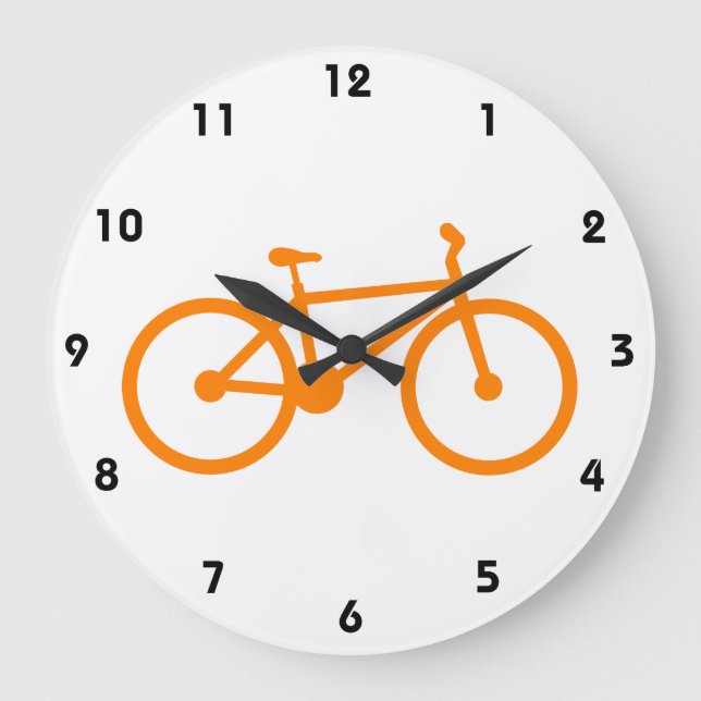 Relógio Grande Bicicleta Laranja (Frente)