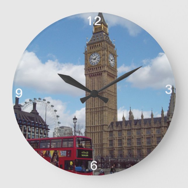 Relógio Grande Big Ben em Londres, England Wall Clock (Frente)