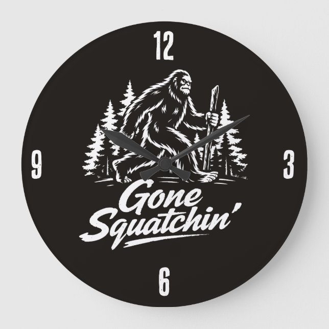 Relógio Grande Bigfoot Sasquatch Clock (Frente)