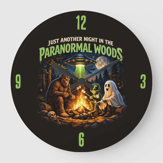 Relógio Grande Bigfoot Sasquatch Clock (Frente)