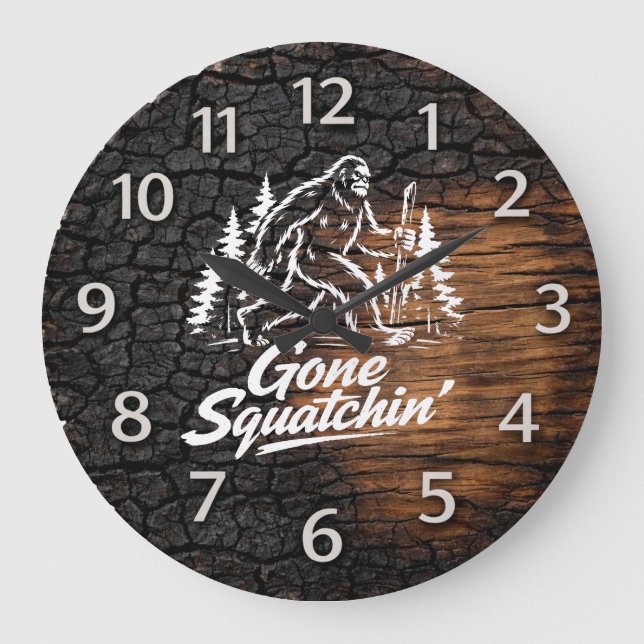 Relógio Grande Bigfoot Sasquatch Wall Clock (Frente)