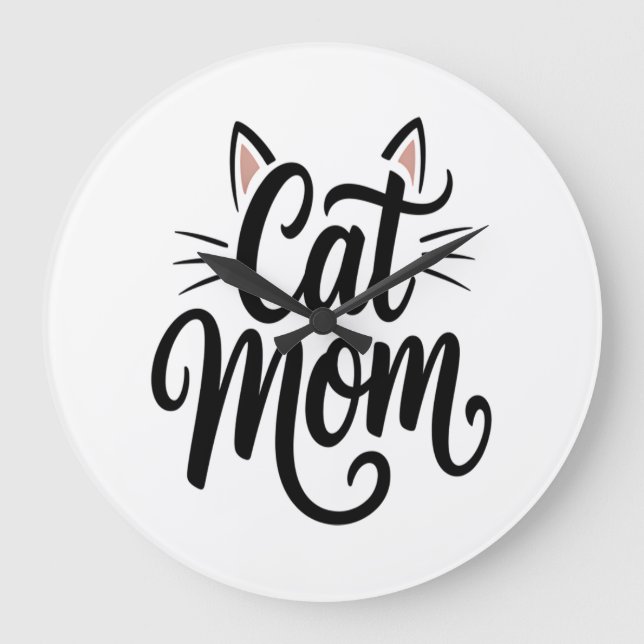 Relógio Grande Bigode e Orelhas de Mãe de Gato (Frente)