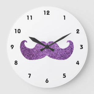 Relógio Grande Bigode roxo de Bling (gráfico do brilho do falso)
