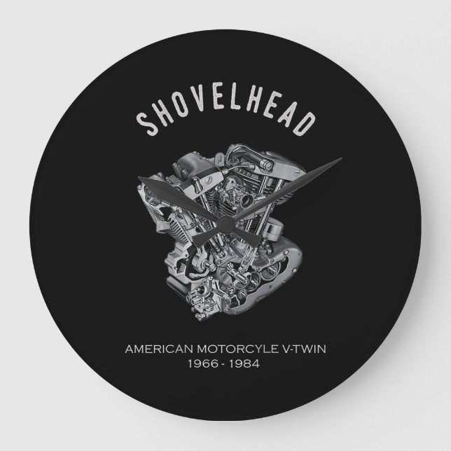 Relógio Grande Bike de Desenho do Motor Vtwin de Motociclo HD (Frente)