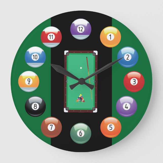 Relógio Grande Billiard Balls Wall Clock (Frente)