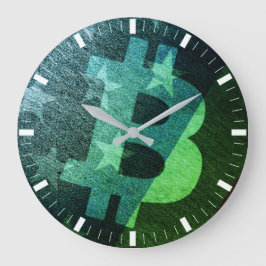 Relógio Grande Bitcoin América ₿ (Verde)
