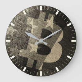 Relógio Grande Bitcoin América ₿ (Vintage)