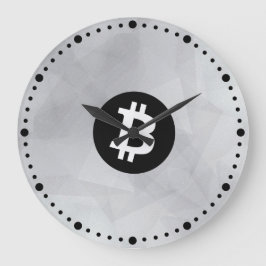 Relógio Grande Bitcoin Cristal Branco