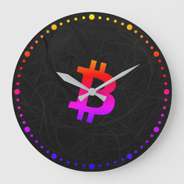 Relógio Grande Bitcoin Miami Neurônio Preto (Frente)