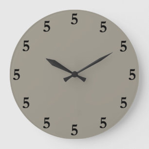 Relógio Grande Black Five o'Clock em Algum Lugar, Cinza Prata Alu