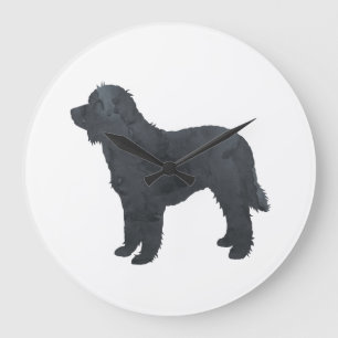 Relógio Grande Black Goldendoodle / Labradoodle Artwork