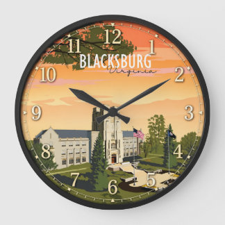 Relógio Grande Blacksburg Virginia Historic Campus Travel Poster