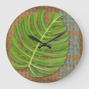 Relógio Grande Bloquear Palma de Impressão no Fundo do Wicker