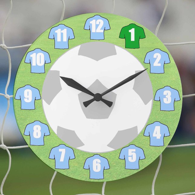 Relógio Grande Bloqueio de futebol - com Camisas Azuis (Criador carregado)