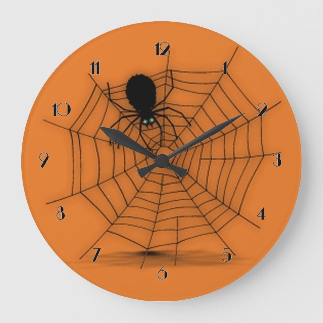 Relógio Grande Bloqueio de Parede da Web de Spider no Dia das Bru (Frente)