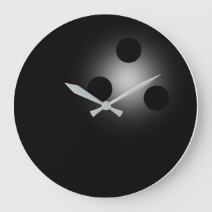 Relógio Grande Bloqueio sem número de Bolas de boliche pretas