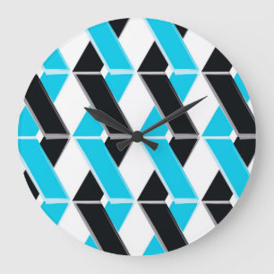 Relógio Grande Blue, bold, cool, trendy braided geometric shapes