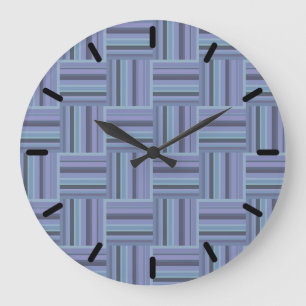 Relógio Grande Blue-grey stripes weave pattern
