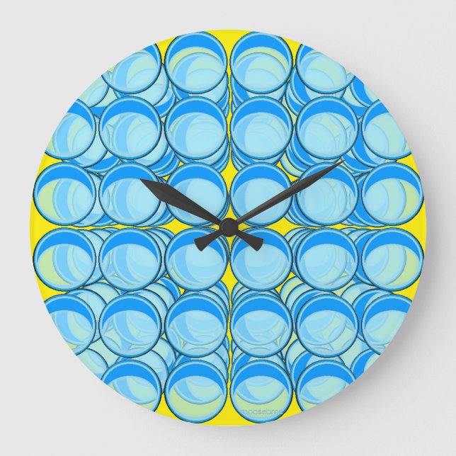 Relógio Grande Blue Marbles  (Frente)