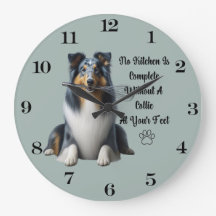 Blue Merle Collie Clock