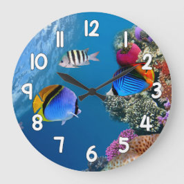 Relógio Grande Blue Ocean Fish Wall Clock – Underwater Sea Life H