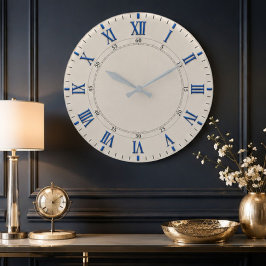 Relógio Grande Blue Roman Elegant Classic