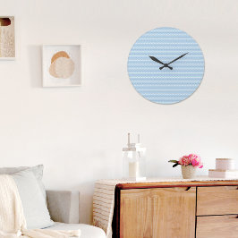 Relógio Grande Blue Wave Pattern Wall clock