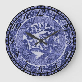 Relógio Grande Blue Willow Blue & White China Play