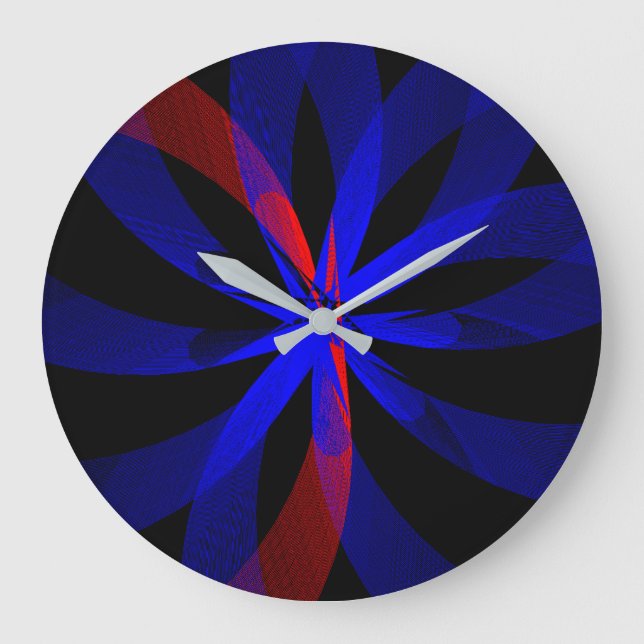 Relógio Grande Blueberry Color Center Geometric Wall Clock (Frente)