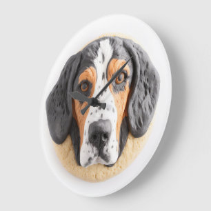 Relógio Grande Bluetick Coonhound Dog 3D inspirado