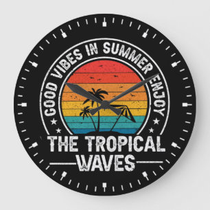 Relógio Grande Boas Vibrações Ondas Tropicais de Verão-64107