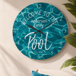 Relógio Grande Boas-vindas Personalizadas à Piscina da Família em