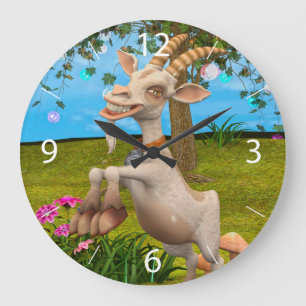 Relógio Grande Bode de desenho animado engraçado arte de jardim a