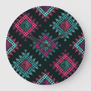 Relógio Grande Boho Spirit: Étnica Tribal Sem Olhos